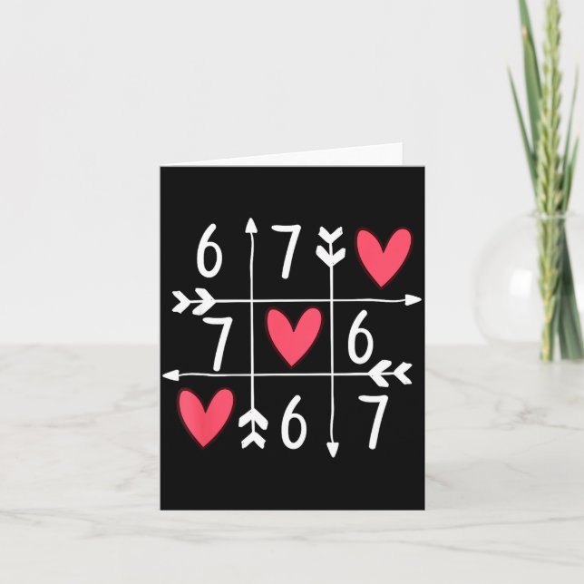 Carte 6 7 Meme Six Seven 67 Funny Xoxo Game Valentines D (Devant)