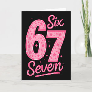 Carte 6 7 Numéro 67 Rose Six Sept Mème Argot Femmes Fill