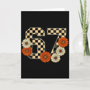 Carte 6 7 Rétro Automne Meme Damier Tee Haunted By 67