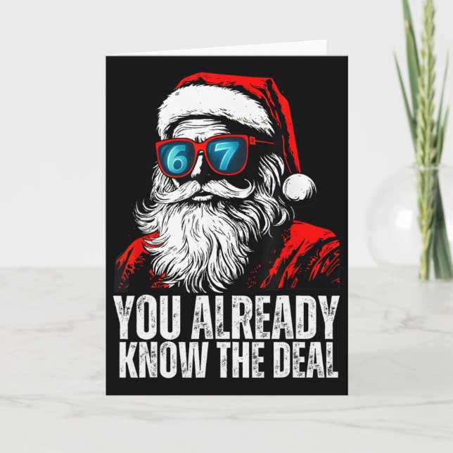 Carte 6 7 Santa Face Six Seven Meme Funny 67 Christmas F (Devant)