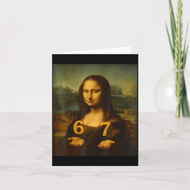 Carte 6 7 Six Seven Mème 67 Drôle Mona Lisa Génération Z (Devant)