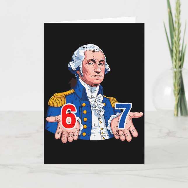Carte 6 7 Washington Drôle 67 Costume Mème Six Sept Enfa (Devant)