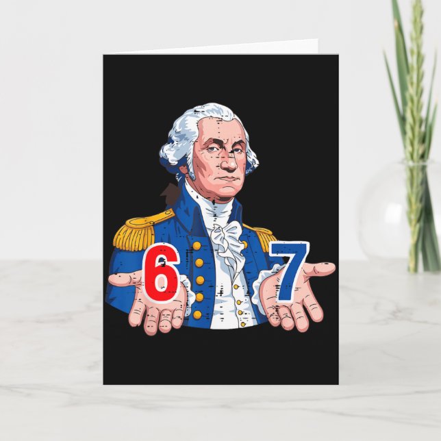 Carte 6 7 Washington Drôle 67 Costume Mème Six Sept Enfa (Devant)