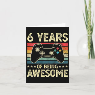 Carte 6 Ans Awesome Vidéo Jeu 6Anniversaire Boy Ga