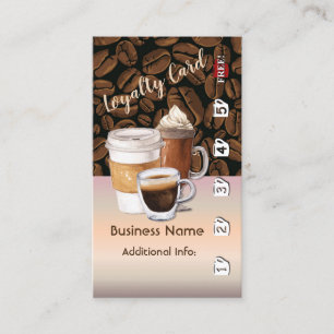 Carte 6 de fidélité de café-restaurant