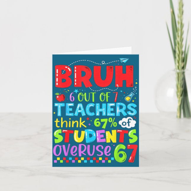 Carte 6 enseignants sur 7 pensent que 67% des élèves abu (Devant)