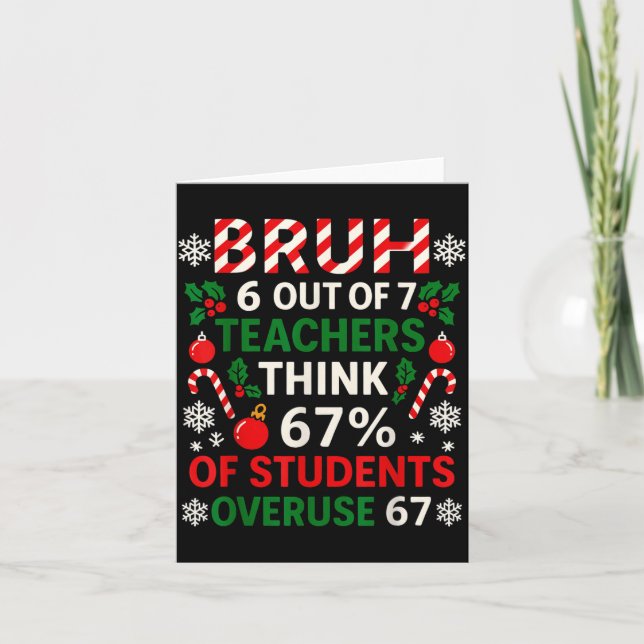 Carte 6 Out Of 7 Teachers Funny Ugly Christmas Sweater 6 (Devant)