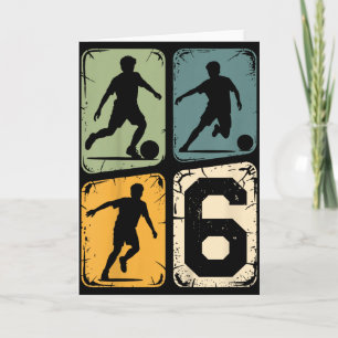 Carte 6e anniversaire 6 joueur de football garçon filles