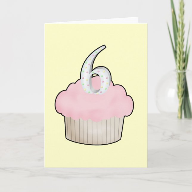 Carte 6e anniversaire Cupcake (Devant)