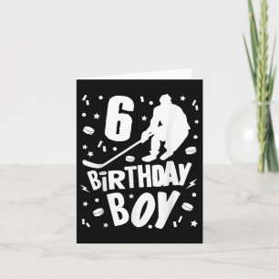 Carte 6e anniversaire Garçon Hockey sur glace Enfants 6 