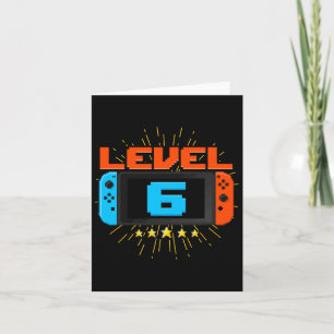 Carte 6e anniversaire garçon niveau 6 jeu vidéo déverrou