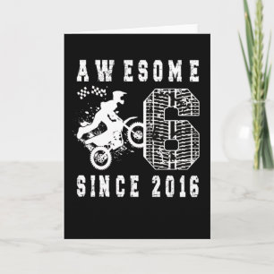 Carte 6e anniversaire Gift Dirt Bike Boy Né en 2016