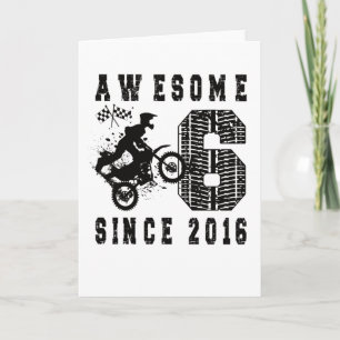 Carte 6e anniversaire Gift Dirt Bike Boy Né en 2016