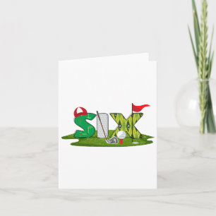 Carte 6e Anniversaire Golf Thème 6 ans Enfants Sport Par