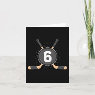 Carte 6e anniversaire Hockey sur glace 6 ans Anniversair