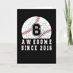 Carte 6e Anniversaire Né En 2016 Baseball Boy 6 An