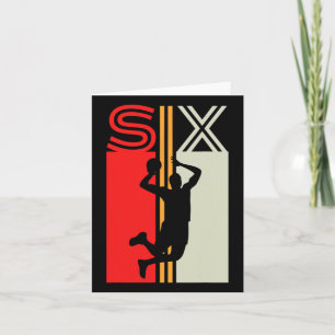 Carte 6e anniversaire Retro Bysketbyll 6 ans Garçon fill