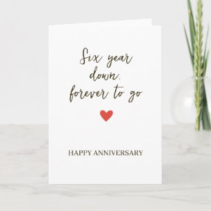 Carte 6e anniversaire – Six ans écoulés et pour toujours