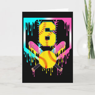 Carte 6e anniversaire Softll Home Plate Drip Glace 6 ans