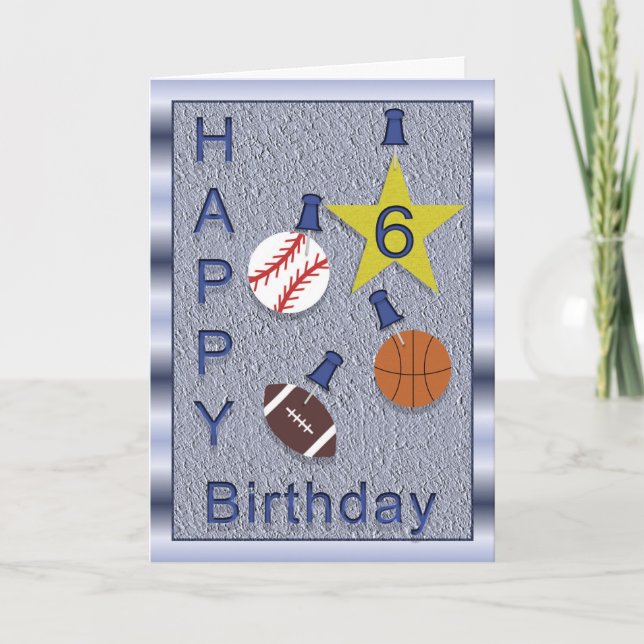 Carte 6èmes sports heureux d'anniversaire - orientés (Devant)