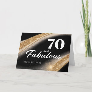 Carte 70 ans et Fabuleux 70e Anniversaire en Or Noir