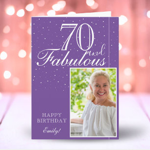 Carte 70 ans et Fabuleux Élégant 70e Anniversaire Photo 