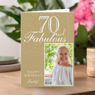 Carte 70 ans et Fabuleux Élégante Photo de 70e anniversa