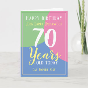 Carte 70 Ans. Joyeux 70e anniversaire