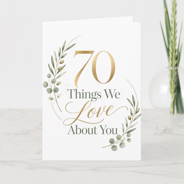 Carte 70 choses que nous aimons de vous épouse (Devant)