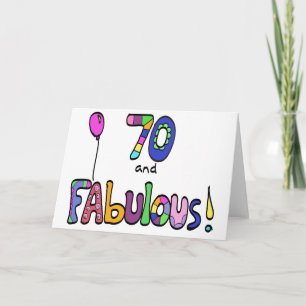 Carte 70 et fabuleux, Joyeux 70e anniversaire, Ballons
