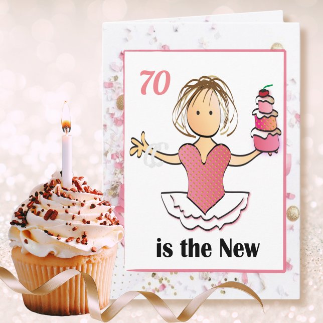 Carte 70 et fabuleux Pink mignon Cartoon Anniversaire (Créateur téléchargé)