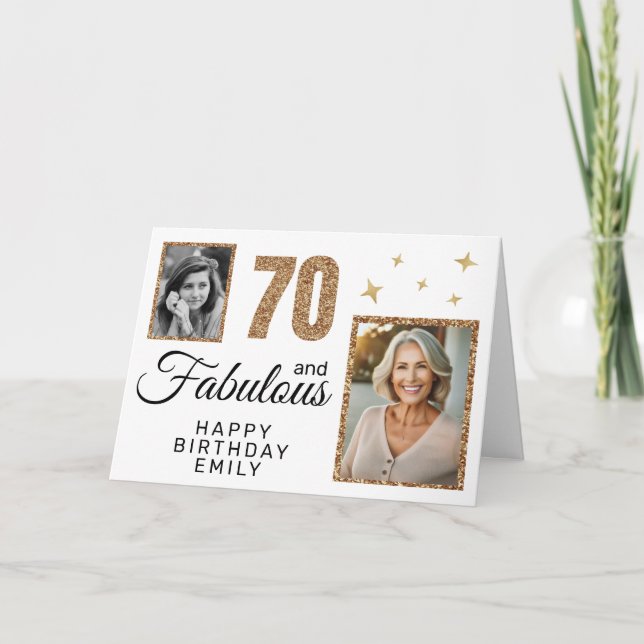 Carte 70 et Fabulous Gold Parties scintillant 2 Photo 70 (Devant)