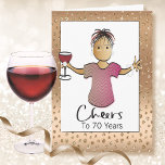 Carte 70 et Fabulous Sparkle Women Cartoon Anniversaire<br><div class="desc">Faites-lui savoir qu'elle a 70 ans et qu'elle est toujours fabuleuse ! Cette drôle et pétillante carte de dessin animé féminin à caractère ethnique toasts cette personne spéciale pour son anniversaire. Personnaliser avec son nom et son message</div>