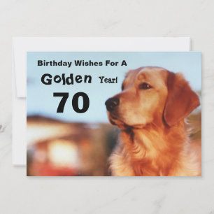 Carte 70e année d'or Anniversaire Golden Retriever Card