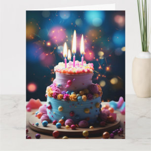 CARTE 70E ANNIVERSAIRE 70 CAKE GREETING CARD