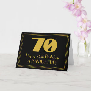Carte 70e anniversaire : Art Déco Inspiré Look "70" & No