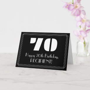 Carte 70e anniversaire : Art Déco Inspiré Look "70" & No