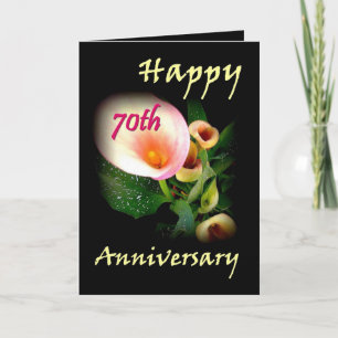 Carte 70e anniversaire avec callas