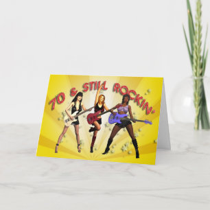 Carte 70e anniversaire avec un groupe de filles