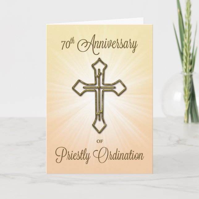 Carte 70e anniversaire de l'Ordination sacerdotale Gold  (Devant)