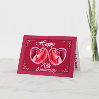 70e anniversaire de mariage Deux cœurs rouges de r