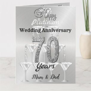 Carte 70e anniversaire de Mariage Platinum personnalisé