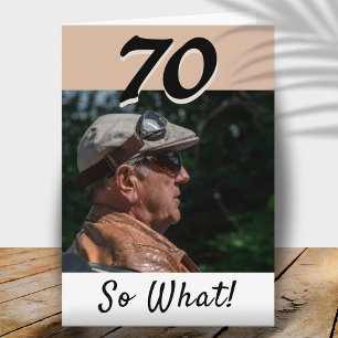 Carte 70e anniversaire drôle photo positive personnalisé