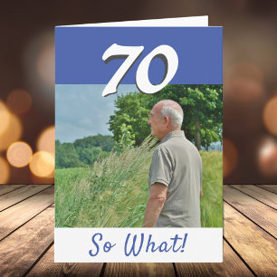 Carte 70e anniversaire drôle photo positive personnalisé