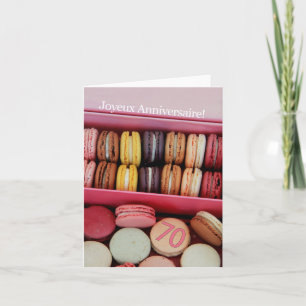 Carte 70e Anniversaire Français de Macaron-Joyeux !