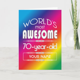 Carte 70e Anniversaire Mondes meilleur arc-en-ciel fabul