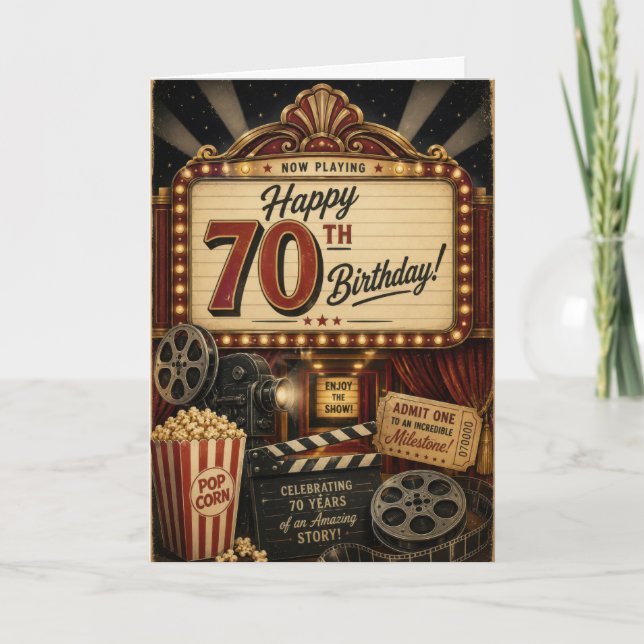Carte 70e anniversaire vintage (Devant)