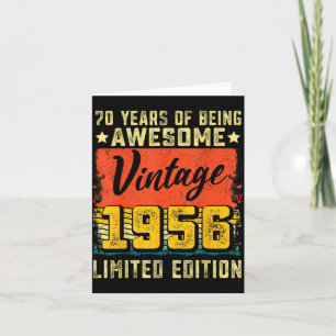 Carte 70e anniversaire vintage 1956 70 ans décoration