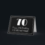 Carte 70e Birthday — Art Deco Inspecred Look 70, nom<br><div class="desc">The Front of this Roaring '20 s inspecred and vintage appearance birthday themed greeting card design objets a large deco look red number 70, the message "Happy 70th Birthday", a personalized name, and a border pattern ting consis of thin lines. The inside fechaa custom birthday greeting message, or could perhaps...</div>
