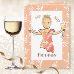 Carte 70ème anniversaire drôle mignon pour son dessin de<br><div class="desc">Commencez la fête avec ce toast mignon à la fille d'anniversaire ! Personnalisez-le pour son 70e anniversaire</div>